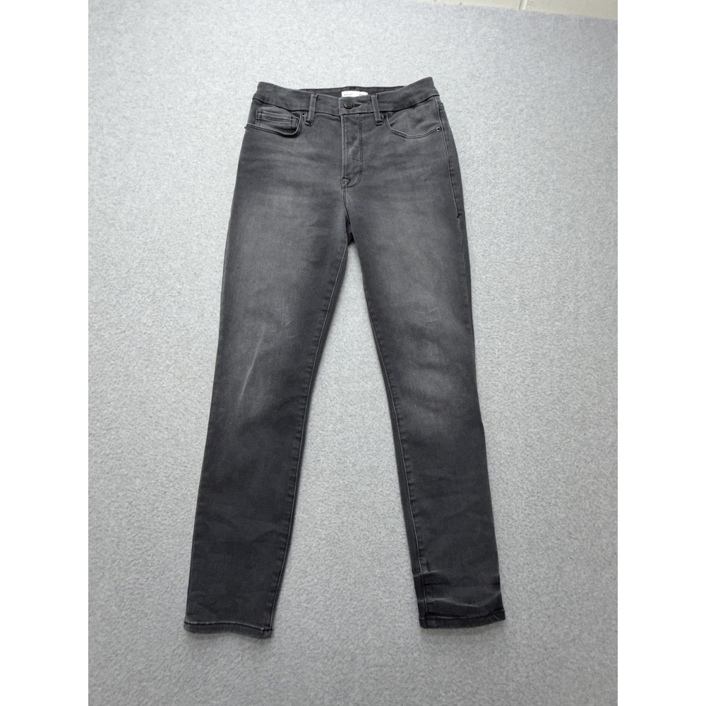 Good American Jeans Womens 4/27 Gray High Rise Skinny Stretch Denim GLC961T